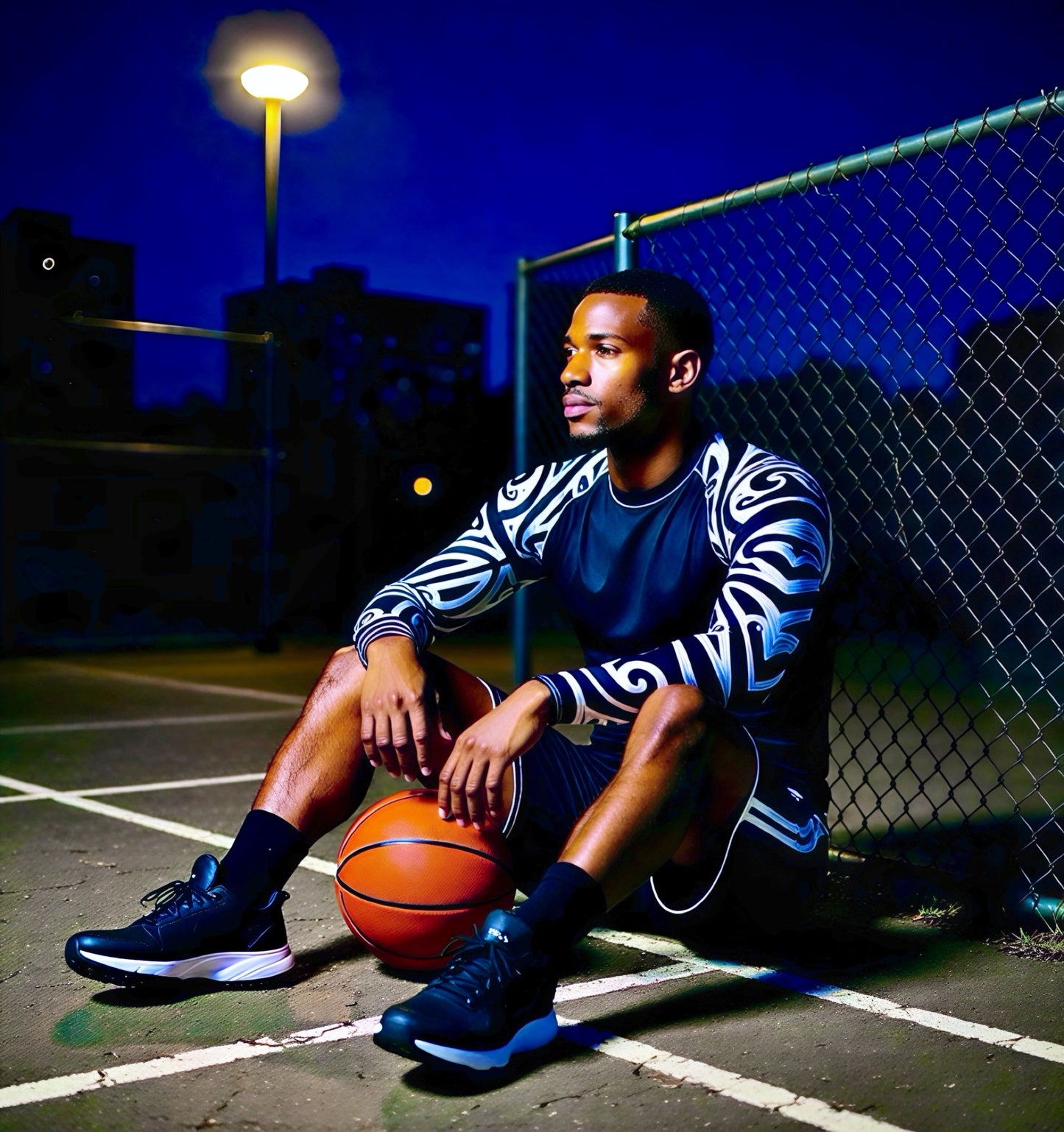 Black and White Compression Shirt - Long Sleeve