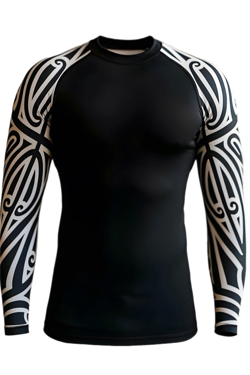 Black and White Compression Shirt - Long Sleeve